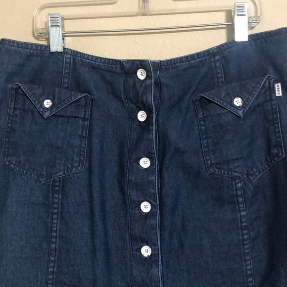 Obey Cotton Blue Aline Mini Skirt - Picture 5 of 7